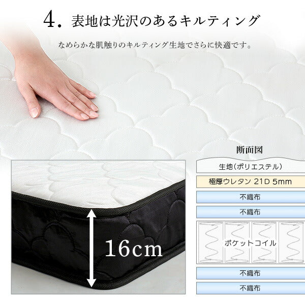 特許技術の圧縮梱包 ポケットコイルマットレス ダブル マットレス 寝具 ダブル ポケットコイル ポケットコイルマットレス 高品質 コンパクト コンパクト梱包 高密度コイル(代引不可)