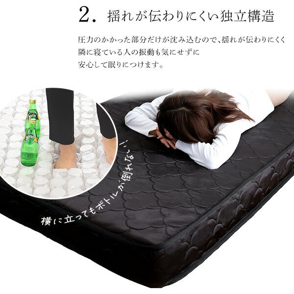 特許技術の圧縮梱包 ポケットコイルマットレス キング マットレス 寝具 キング ポケットコイル ポケットコイルマットレス 高品質 コンパクト コンパクト梱包 高密度コイル(代引不可)