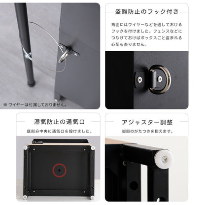 宅配ボックス ワイドロータイプ 2ボックス ブラック オーク 郵便ポスト 宅配 玄関 荷物受け 大容量 2BOX A4対応 ダイアルロックキー 鍵付き メールボックス(代引不可)