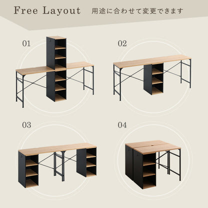 ヴィンテージツインデスク 90×90cm 学習机 学習デスク 勉強机 子ども部屋 おしゃれ シンプル 可動棚付きラック 習い事 収納 収納ラック付デスク ラック付き デスク リビング(代引不可)