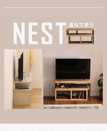 伸縮式 テレビ台 ヴィンテージ 爽やか 選べる3色 木目調 テレビボード ローボード テレビラック コンパクト 収納 シンプル かわいい TV台 回転式 おしゃれ 北欧 西海岸 スチール BALKA バルカ(代引不可)