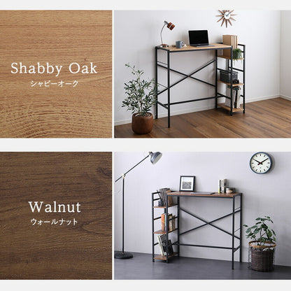 ヴィンテージ足掛けスタンディングデスク 幅120cm デスクワーク テレワーク 仕事 PC フットレスト 快適作業 作業台 工具不要 アジャスター付き 棚付き パソコン デスク 収納ラック(代引不可)