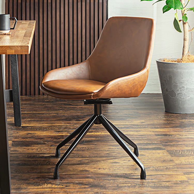 ラウンドチェア アームレス 回転式 座面高43cm ジグザグステッチ 肘掛け無 テーブルに収まる リビング ダイニング デスク リモートワーク オフィスチェア 上品 お洒落(代引不可)