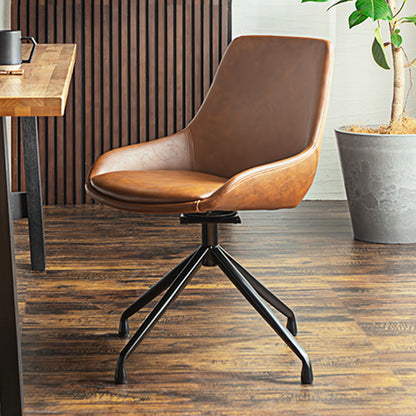 ラウンドチェア アームレス 回転式 座面高43cm ジグザグステッチ 肘掛け無 テーブルに収まる リビング ダイニング デスク リモートワーク オフィスチェア 上品 お洒落(代引不可)