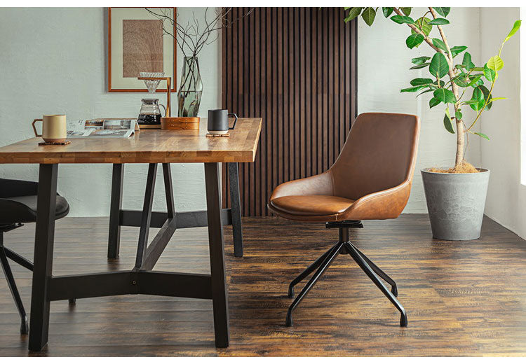 ラウンドチェア アームレス 回転式 座面高43cm ジグザグステッチ 肘掛け無 テーブルに収まる リビング ダイニング デスク リモートワーク オフィスチェア 上品 お洒落(代引不可)