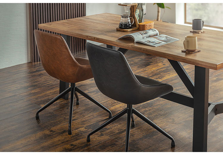 ラウンドチェア アームレス 回転式 座面高43cm ジグザグステッチ 肘掛け無 テーブルに収まる リビング ダイニング デスク リモートワーク オフィスチェア 上品 お洒落(代引不可)