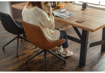 ラウンドチェア アームレス 回転式 座面高43cm ジグザグステッチ 肘掛け無 テーブルに収まる リビング ダイニング デスク リモートワーク オフィスチェア 上品 お洒落(代引不可)