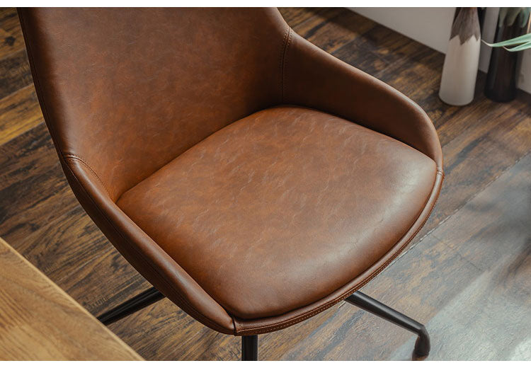 ラウンドチェア アームレス 回転式 座面高43cm ジグザグステッチ 肘掛け無 テーブルに収まる リビング ダイニング デスク リモートワーク オフィスチェア 上品 お洒落(代引不可)