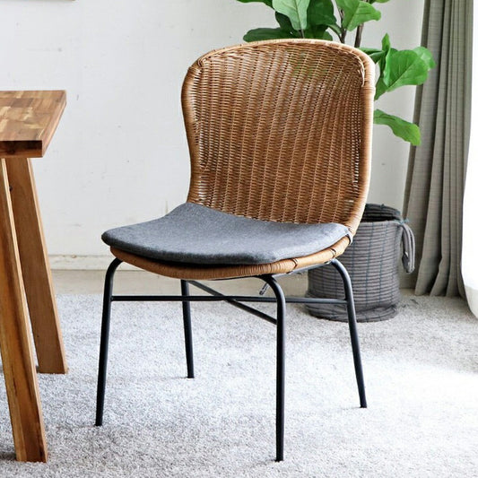 ダイニングチェア リゾートチェア ガーデンチェアラウンジ PEラタン 籐 イス 椅子 いす 食卓 バルコニー 庭 屋外 カフェ テラス おうち時間 くつろぎ(代引不可)