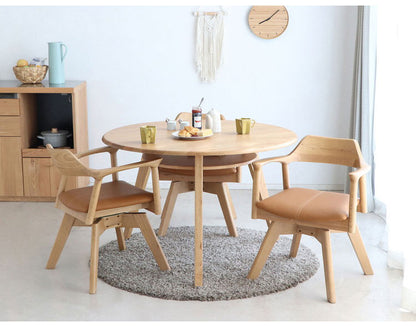 ラウンドチェア 肘掛け付き ダイニングチェア 木製 ナチュラルテイスト 回転チェア リビング ダイニング デスク お洒落 チェア 椅子 いす 食卓 デザインチェア 北欧 おしゃれ(代引不可)