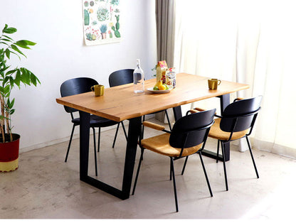 ダイニングテーブル 幅150 天然木 オーク突板 一枚板風 台形脚 食卓テーブル 机 北欧 モダン おしゃれ(代引不可)