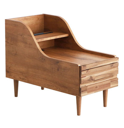 アルグ サイドテーブル 国産 幅40.2cm ナイトテーブル 引き出し収納 タブレットフォルダー コード穴 タブレット置き おしゃれ かわいい ミニテーブル ベッド 寝室(代引不可)