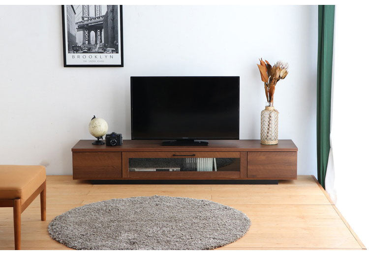 日本製 テレビ台 幅180cm 北欧 シンプル ローボード ガラス扉 引き出し 収納 テレビボード TV台 TVボード リビング 国産 おしゃれ(代引不可)