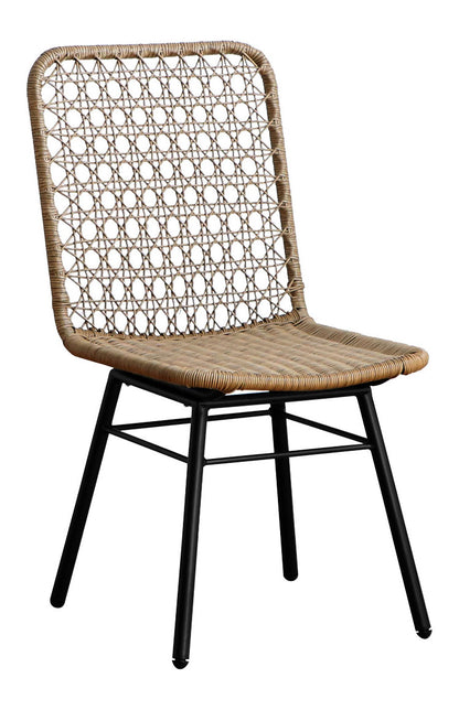 ラタン調 ダイニングチェア 肘無し ガーデンチェア スチール脚 椅子 イス チェア ラタンチェア 北欧 おしゃれ(代引不可)