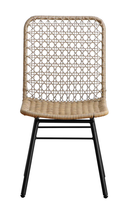 ラタン調 ダイニングチェア 肘無し ガーデンチェア スチール脚 椅子 イス チェア ラタンチェア 北欧 おしゃれ(代引不可)