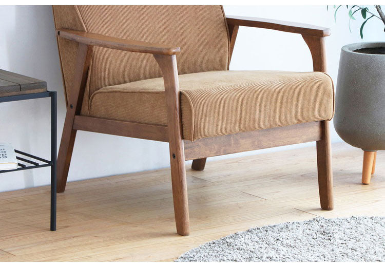 コーデュロイソファ 一人掛けソファ 肘付き コンパクトソファ 1Pソファ 1人掛け 1人用 コンパクトソファ ファブリック 北欧 シンプル おしゃれ(代引不可)