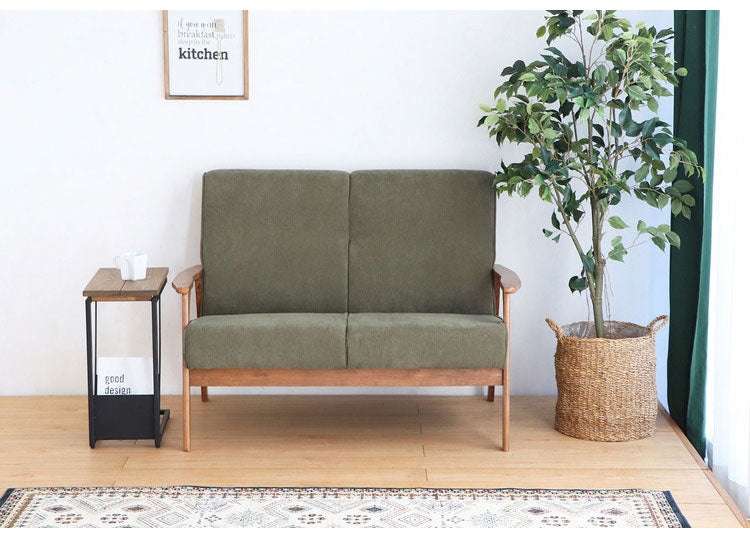 コーデュロイソファ 二人掛けソファ 肘付き 幅116 ソファ 2Pソファ 2人掛け 2人用 コンパクトソファ ファブリック 北欧 シンプル おしゃれ(代引不可)