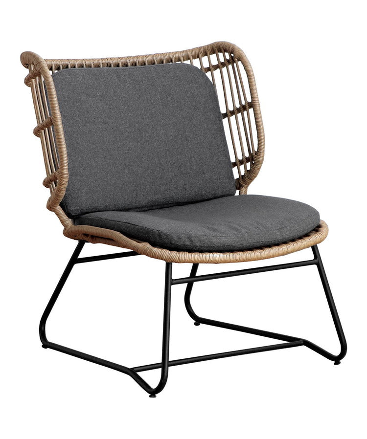 ラタン調 ワイドチェア 1P スチール脚 一人掛けソファ コンパクトソファ 1Pソファ 1人掛け 1人用 ラタンチェア 北欧 シンプル おしゃれ(代引不可)