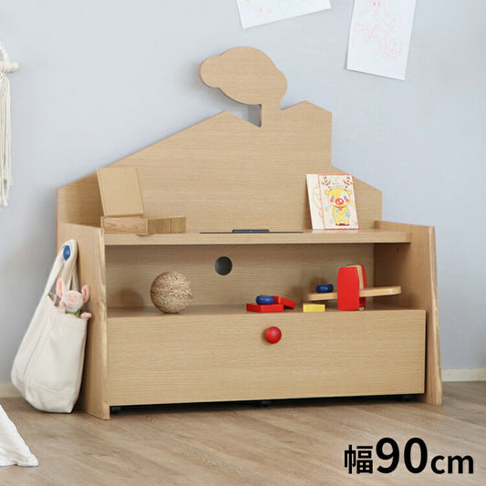 TRMO11 ちぃも おうち えんとつ型 国産 タブレットスタンド付収納 収納アイテム 日本製 引き出し付き 木製 キッズ 子供部屋 子ども デスク 机 リビング 物置き(代引不可)