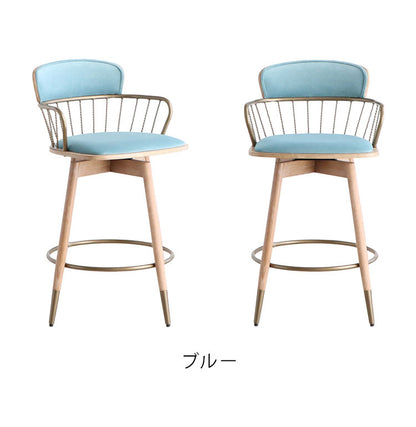 ダナ バーチェア カウンターチェア 背もたれ付き 北欧 バーチェア ハイスツール おしゃれ 椅子 スツール 回転式 チェア チェアー カフェ風 イス カウンター(代引不可)