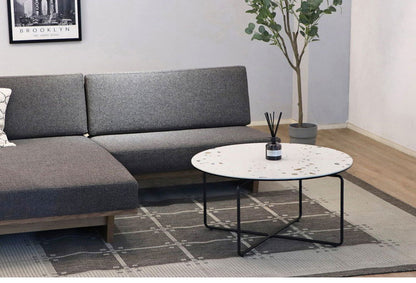 セラミック 円形テーブル 80cm スチール脚 ローテーブル モダン 丸型 カフェテーブル センターテーブル ソファテーブル おしゃれ(代引不可)