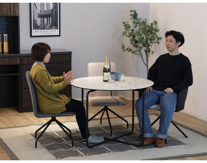 セラミック 円形テーブル 110cm スチール脚 ローテーブル モダン 丸型 ダイニングテーブル カフェテーブル ソファテーブル おしゃれ(代引不可)