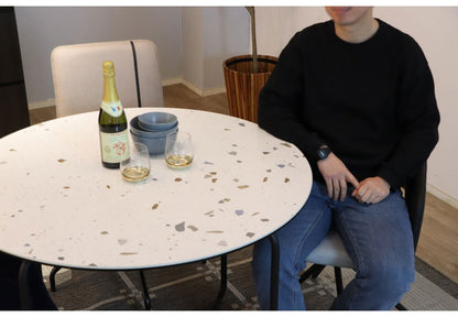 セラミック 円形テーブル 110cm スチール脚 ローテーブル モダン 丸型 ダイニングテーブル カフェテーブル ソファテーブル おしゃれ(代引不可)