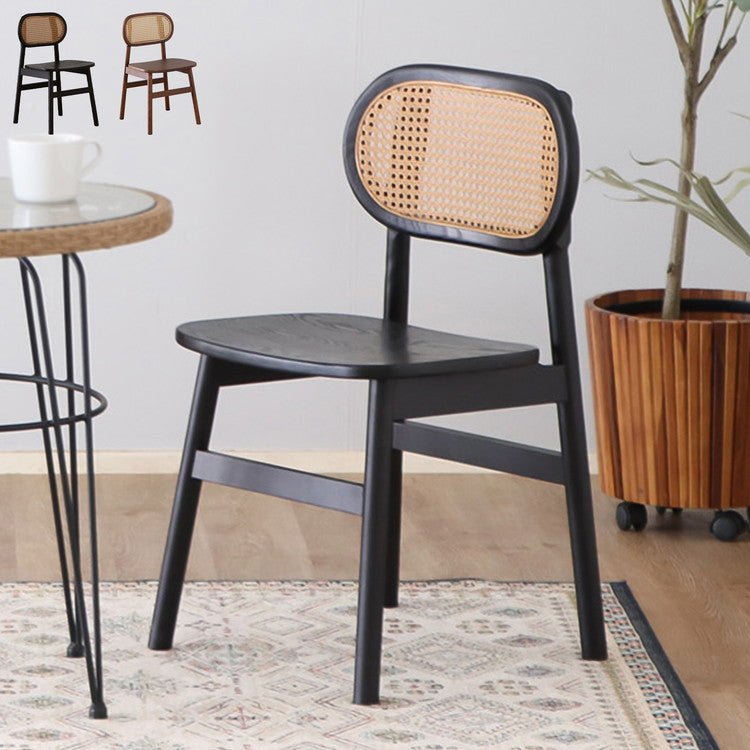 チェア 背もたれ付き カウンターチェア 座面高45cm オーク ラタン 木製 籐家具 ナチュラルテイスト 重厚感 リビング ダイニング バーカウンター(代引不可)
