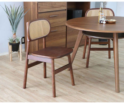 チェア 背もたれ付き カウンターチェア 座面高45cm オーク ラタン 木製 籐家具 ナチュラルテイスト 重厚感 リビング ダイニング バーカウンター(代引不可)