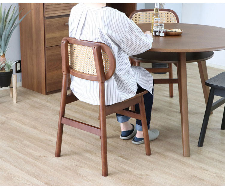 チェア 背もたれ付き カウンターチェア 座面高45cm オーク ラタン 木製 籐家具 ナチュラルテイスト 重厚感 リビング ダイニング バーカウンター(代引不可)