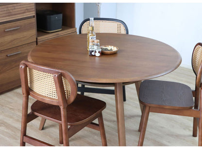 チェア 背もたれ付き カウンターチェア 座面高45cm オーク ラタン 木製 籐家具 ナチュラルテイスト 重厚感 リビング ダイニング バーカウンター(代引不可)