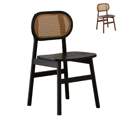 ラタン調 デザインチェア 木製 無垢 ダイニングチェア 椅子 イス チェア 北欧 おしゃれ(代引不可)
