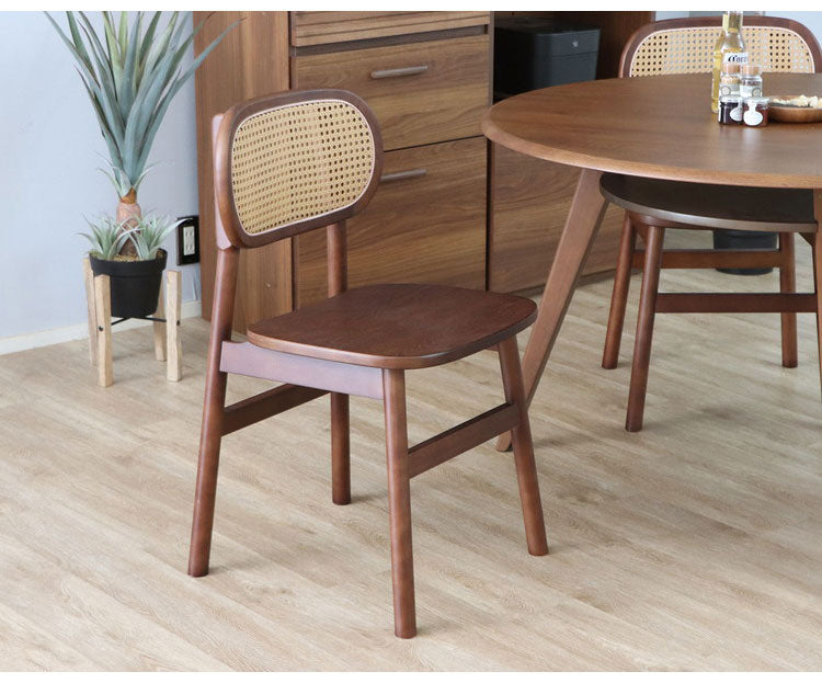 ラタン調 デザインチェア 木製 無垢 ダイニングチェア 椅子 イス チェア 北欧 おしゃれ(代引不可)