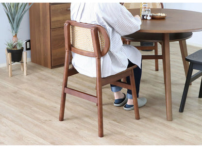 ラタン調 デザインチェア 木製 無垢 ダイニングチェア 椅子 イス チェア 北欧 おしゃれ(代引不可)