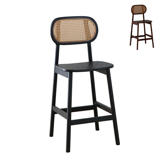 ラタン調 デザインバーチェア 木製 無垢 カウンターチェア ハイスツール 椅子 イス チェア 北欧 おしゃれ(代引不可)