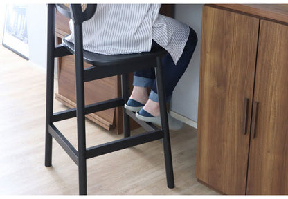 ラタン調 デザインバーチェア 木製 無垢 カウンターチェア ハイスツール 椅子 イス チェア 北欧 おしゃれ(代引不可)