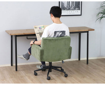 コーデュロイ 肘付きクッションデスクチェア 肘あり キャスター デスクチェア オフィスチェア 椅子 イス 北欧 おしゃれ(代引不可)