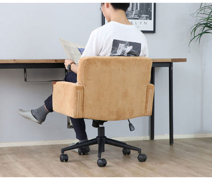 コーデュロイ 肘付きクッションデスクチェア 肘あり キャスター デスクチェア オフィスチェア 椅子 イス 北欧 おしゃれ(代引不可)