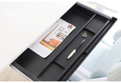 ゲーミングデスク 幅126 ホワイト 白 ブラック 黒 モノトーン 机 デスク テーブル コード穴 モニター台 モニタースタンド おしゃれ(代引不可)