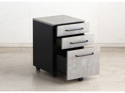 デスクワゴン セラミック調 グレー キャスター サイドワゴン オフィスワゴン シンプル モノトーン おしゃれ(代引不可)