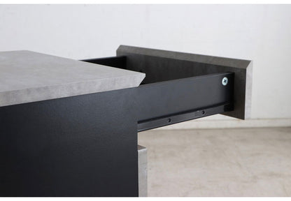 デスクワゴン セラミック調 グレー キャスター サイドワゴン オフィスワゴン シンプル モノトーン おしゃれ(代引不可)