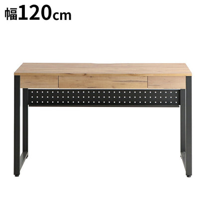 フリッツ デスク 幅120cm スチール脚 アジャスター付き 高級感 収納 引き出し リビング ダイニング パソコンデスク PCデスク リモート 在宅 シンプル 机 テーブル(代引不可)