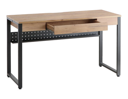 フリッツ デスク 幅120cm スチール脚 アジャスター付き 高級感 収納 引き出し リビング ダイニング パソコンデスク PCデスク リモート 在宅 シンプル 机 テーブル(代引不可)