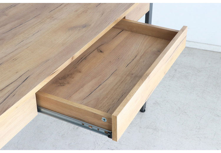 フリッツ デスク 幅120cm スチール脚 アジャスター付き 高級感 収納 引き出し リビング ダイニング パソコンデスク PCデスク リモート 在宅 シンプル 机 テーブル(代引不可)