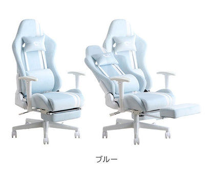 ゲーミングチェア 肘かけ付き 回転式 リクライニング フットレスト アームチェア おしゃれ キュート esports 女性ゲーマー ゲーム女子(代引不可)