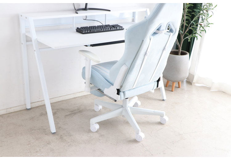 ゲーミングチェア 白 ホワイト ピンク ブルー 可愛い かわいい デザインチェア 高さ調節 肘掛け 椅子 デスクチェア おしゃれ(代引不可)