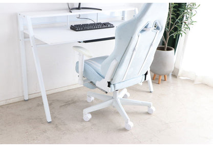 ゲーミングチェア 白 ホワイト ピンク ブルー 可愛い かわいい デザインチェア 高さ調節 肘掛け 椅子 デスクチェア おしゃれ(代引不可)