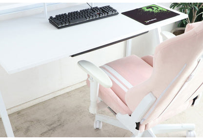 ゲーミングチェア 白 ホワイト ピンク ブルー 可愛い かわいい デザインチェア 高さ調節 肘掛け 椅子 デスクチェア おしゃれ(代引不可)