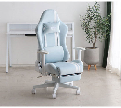 ゲーミングチェア 白 ホワイト ピンク ブルー 可愛い かわいい デザインチェア 高さ調節 肘掛け 椅子 デスクチェア おしゃれ(代引不可)