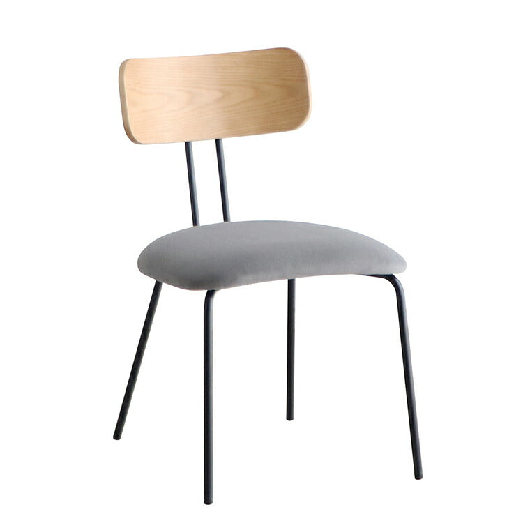 ハタナチェア 座面高さ42cm クッション 北欧 ダイニング 天然木 スチール脚 チェア 椅子 おしゃれ イス 肘なし 軽量 オーク 突板 背もたれ 木製 食卓椅子 単品(代引不可)